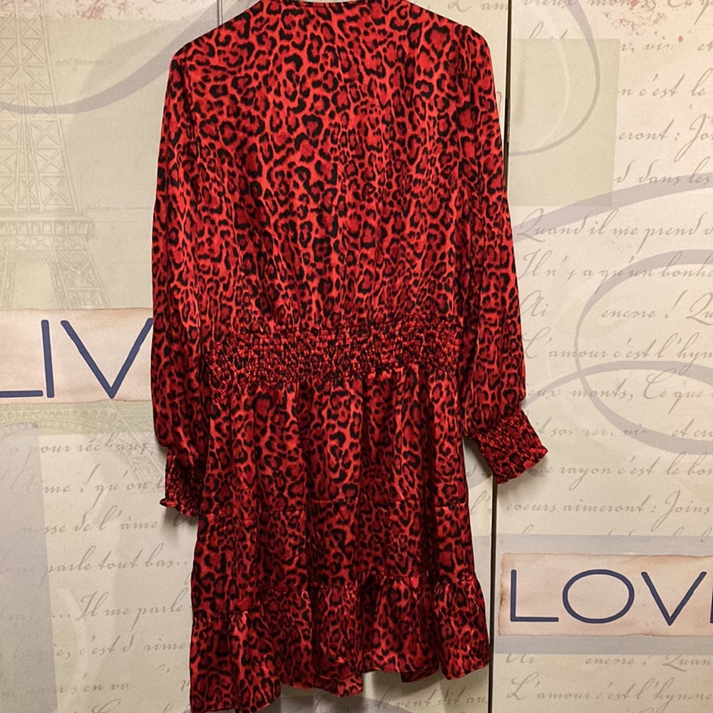 Michael Kors NWT Red Animal Print Dress SZ XL - Picture 6 of 7